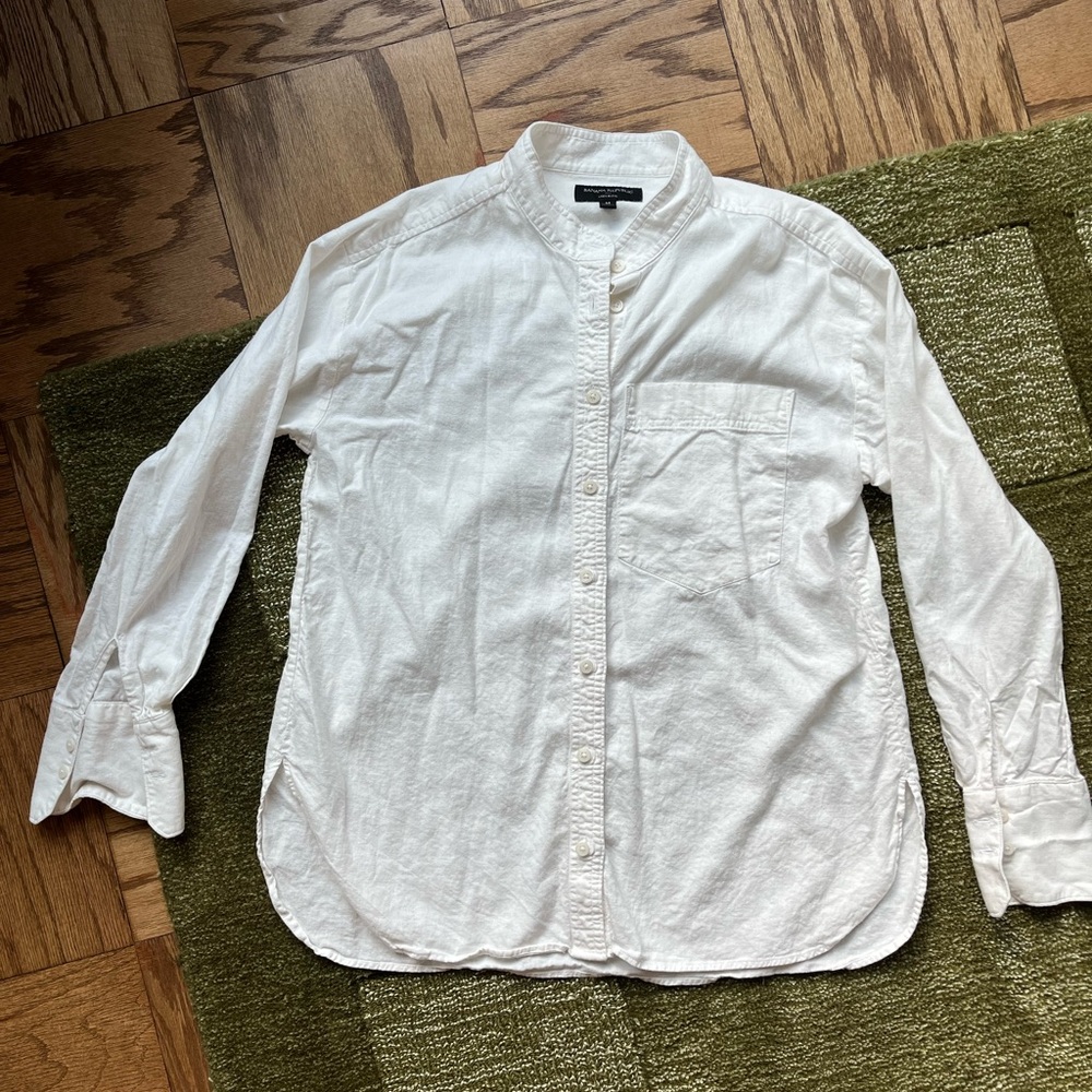 Banana Republic Linen White Button Down Shirt